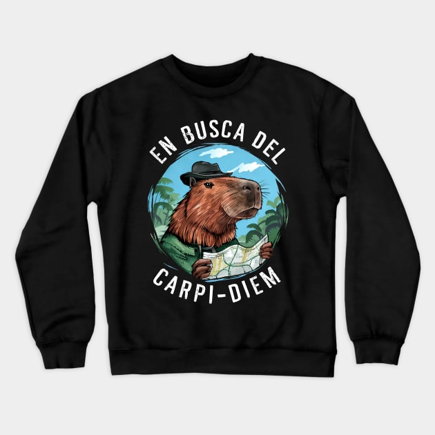 En busca del Carpi-diem Crewneck Sweatshirt by Neon Galaxia